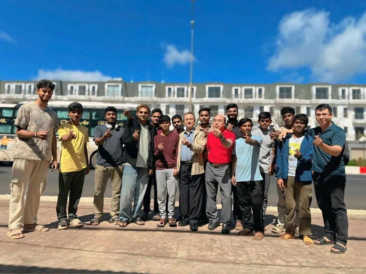 Indian students are playing in Buon Ma thuot